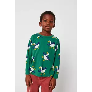 Bobo Choses longsleeve din bumbac pentru copii La Oca culoarea verde, cu imprimeu, 225AC012 imagine