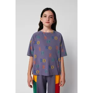 Bobo Choses tricou de bumbac pentru copii culoarea gri, cu imprimeu, 225AC134 imagine