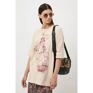 Medicine tricou din bumbac culoarea bej imagine