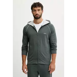 BOSS bluză lounge culoarea albastru marin, cu glugă, neted imagine