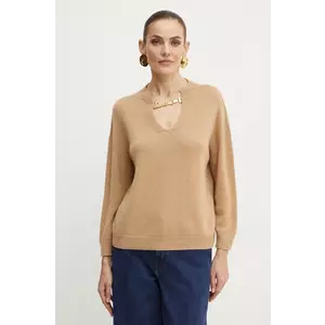 Simona Corsellini pulover de lână femei, culoarea bej, light, A24CPMGG03 imagine