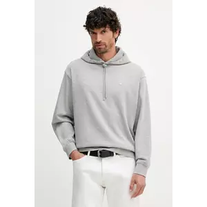 United Colors of Benetton hanorac de bumbac culoarea negru, cu glugă, uni, 342ZU201K imagine