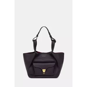 Coccinelle poșetă de piele BEAT culoarea violet, E1.TDP.11.02.01 imagine