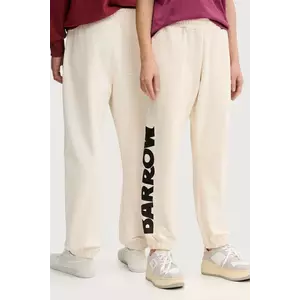 Barrow pantaloni de trening din bumbac culoarea bej, cu imprimeu, F5BWUAFP060 imagine