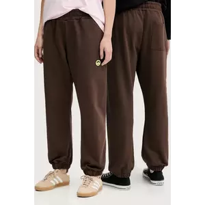 Barrow pantaloni de trening din bumbac culoarea maro, cu imprimeu, F5BWUAFP060 imagine