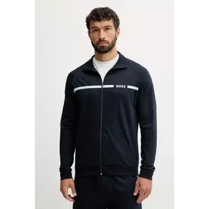 BOSS hanorac de bumbac culoarea bleumarin, cu imprimeu, 50550561 imagine