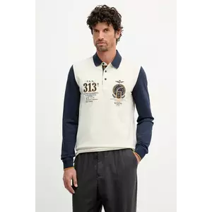 Aeronautica Militare longsleeve culoarea bej, cu imprimeu, PO1890UP00400 imagine