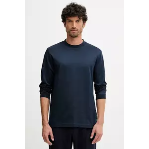 BOSS longsleeve din bumbac culoarea bleumarin, 50549387 imagine