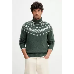 Barbour pulover de lână HEWTON culoarea verde, călduros, cu guler, MKN1672 imagine