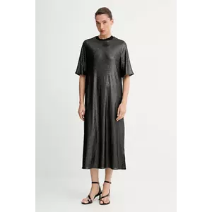 AllSaints rochie ANNA culoarea negru, midi, drept, W066DD imagine