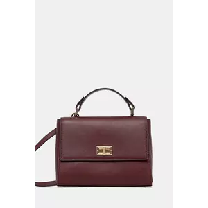 Geox poșetă de piele ELEANA culoarea bordo, D56ZRB 00043 imagine