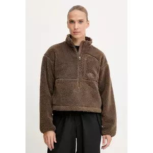 The North Face hanorac fleece TNF Extreme Pile culoarea maro, cu glugă, uni, NF0A88ZC1OI1 imagine