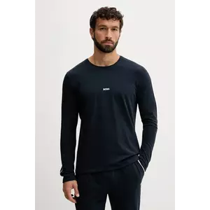 BOSS longsleeve lounge culoarea bleumarin, cu imprimeu, 50550484 imagine