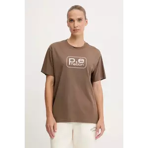 P.E Nation tricou din bumbac Flux culoarea maro, 253T092 imagine