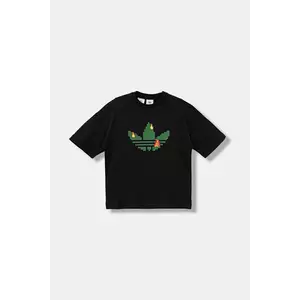 adidas Originals tricou de bumbac pentru copii culoarea negru, cu imprimeu, JW5327 imagine