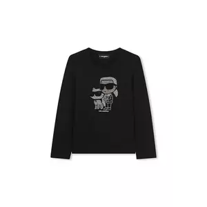 Karl Lagerfeld longsleeve copii culoarea negru, Z30940 imagine