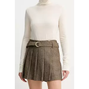 Fracomina fustă pantaloni culoarea maro, uni, high waist, FJ25WV6001W81601 imagine