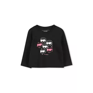 Karl Lagerfeld longsleeve din bumbac pentru copii culoarea negru, Z30962 imagine