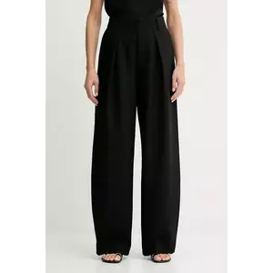 Miss Sixty pantaloni de lână culoarea negru, lat, high waist, 6S3PJ57700 imagine