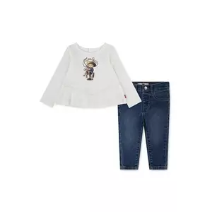 Levi's compleu bebe WESTERN PEPLUM TOP & JEAN 2-pack culoarea bej, 1EN473 imagine