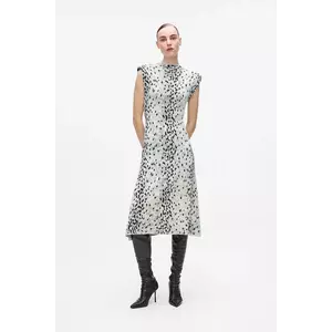 Karl Lagerfeld rochie culoarea bej, midi, evazați, A4W13030 imagine