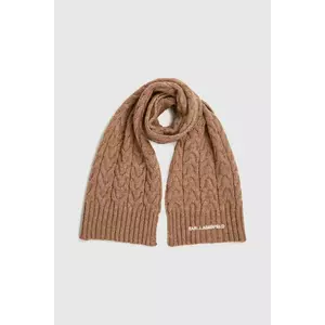 Karl Lagerfeld eșarfă din amestec de lână culoarea bej, uni, A4W33029 imagine