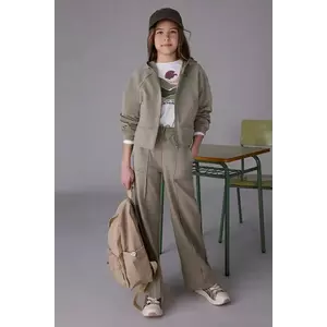 Mayoral pantaloni copii wide leg culoarea verde, 7579 imagine