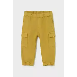 Mayoral pantaloni copii Joggery cargo culoarea galben, uni, 2506 imagine