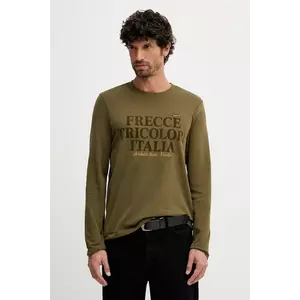 Aeronautica Militare longsleeve din bumbac culoarea verde, cu imprimeu, TS2469UJ00703 imagine