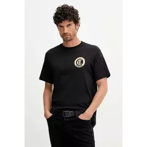 Just Cavalli tricou din bumbac culoarea negru, cu imprimeu, 79OAHT11 CJ500 imagine