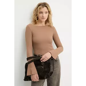 Answear.LAB longsleeve culoarea maro imagine