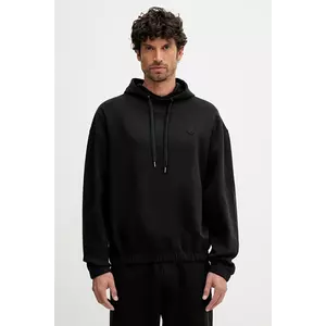 BOSS hanorac de bumbac culoarea verde, cu glugă, uni, 50544099 imagine