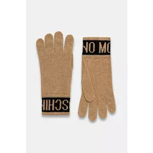 Moschino mănuși din amestec de lână culoarea auriu, M3166 65422 imagine