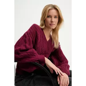 Answear.LAB pulover de lana culoarea bordo, călduros imagine