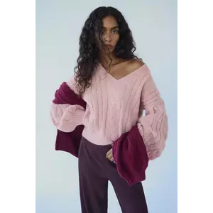 Answear.LAB pulover de lana culoarea roz, călduros imagine