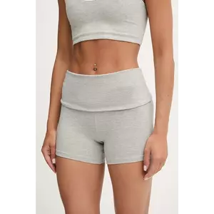 Casall pantaloni scurți de yoga Sublime culoarea gri, melanj, high waist, 25252 imagine