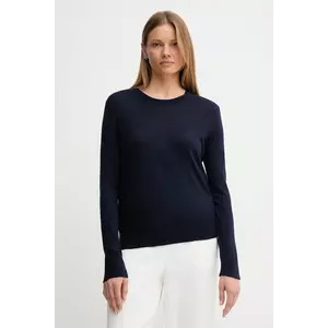 United Colors of Benetton pulover din amestec de mătase femei, culoarea bleumarin, light, 1ZRED10CP imagine