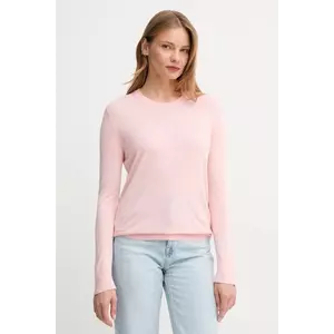 United Colors of Benetton pulover din amestec de mătase femei, culoarea roz, light, 1ZRED10CP imagine