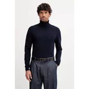 United Colors of Benetton pulover culoarea bleumarin, light, cu guler, 110XU2025 imagine