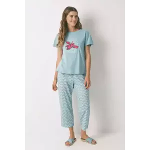 women'secret pijamale de bumbac culoarea turcoaz, bumbac, 3132100 imagine