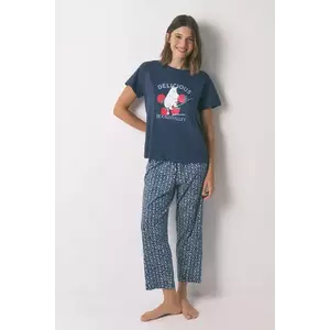 women'secret pijamale de bumbac culoarea bleumarin, bumbac, 3132101 imagine