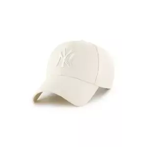 47 brand șapcă de baseball din amestec de lână MLB New York Yankees culoarea bej, B-MVPSP17WBP-NTAG imagine