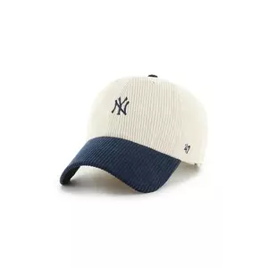 47 brand șapcă de baseball din catifea MLB New York Yankees culoarea bej, B-TCBRT17EWS-NTA imagine