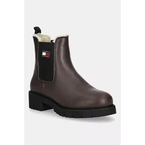 Tommy Jeans ghete chelsea de piele TJW CHELSEA BOOT WL culoarea maro, cu platformă, izolat, EN0EN02826 imagine