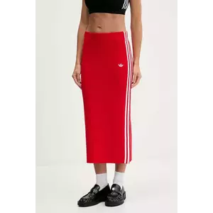 adidas Originals fustă Knit 3s culoarea roșu, midi, drept, JW2660 imagine
