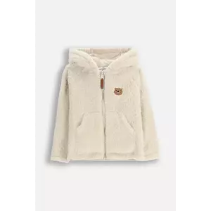 Coccodrillo hanorac polar pentru copii culoarea bej, cu glugă, cu imprimeu, FOREST FRIENDS BOY NEWBORN imagine