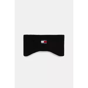 Tommy Jeans bentiță de păr din bumbac culoare neagră AW0AW17898 imagine