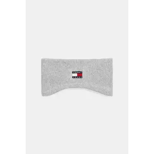 Tommy Jeans bentiță de păr din bumbac culoare gri AW0AW17898 imagine