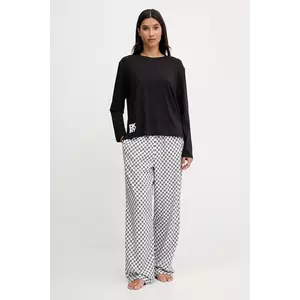 Dkny pijama din amestec de bumbac femei, culoarea negru YI80064 imagine