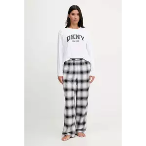 Dkny pijama din amestec de bumbac femei, culoarea alb YI80064 imagine